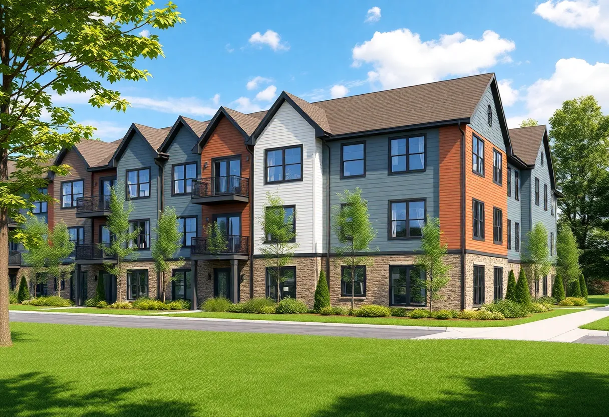 Architectural rendering of new condominiums in Plymouth Township
