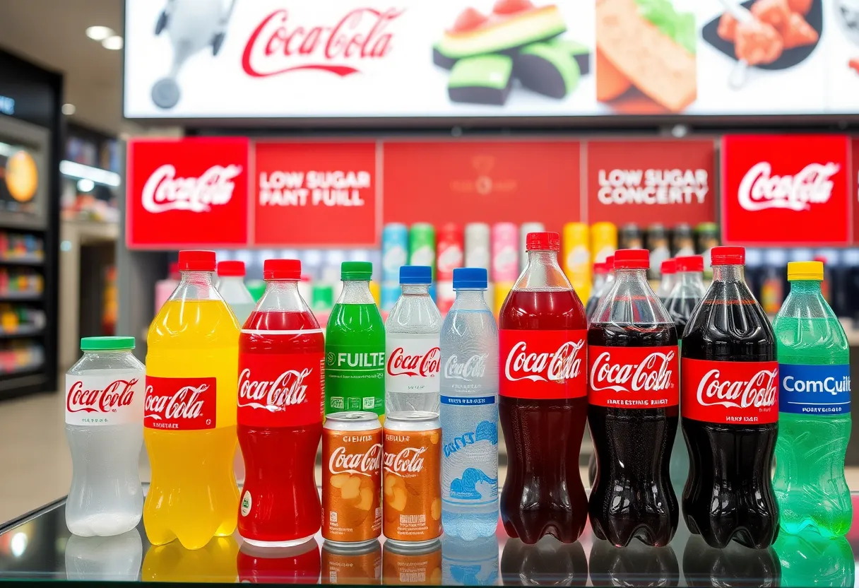 A variety of Coca-Cola beverages showcasing innovative drink options.