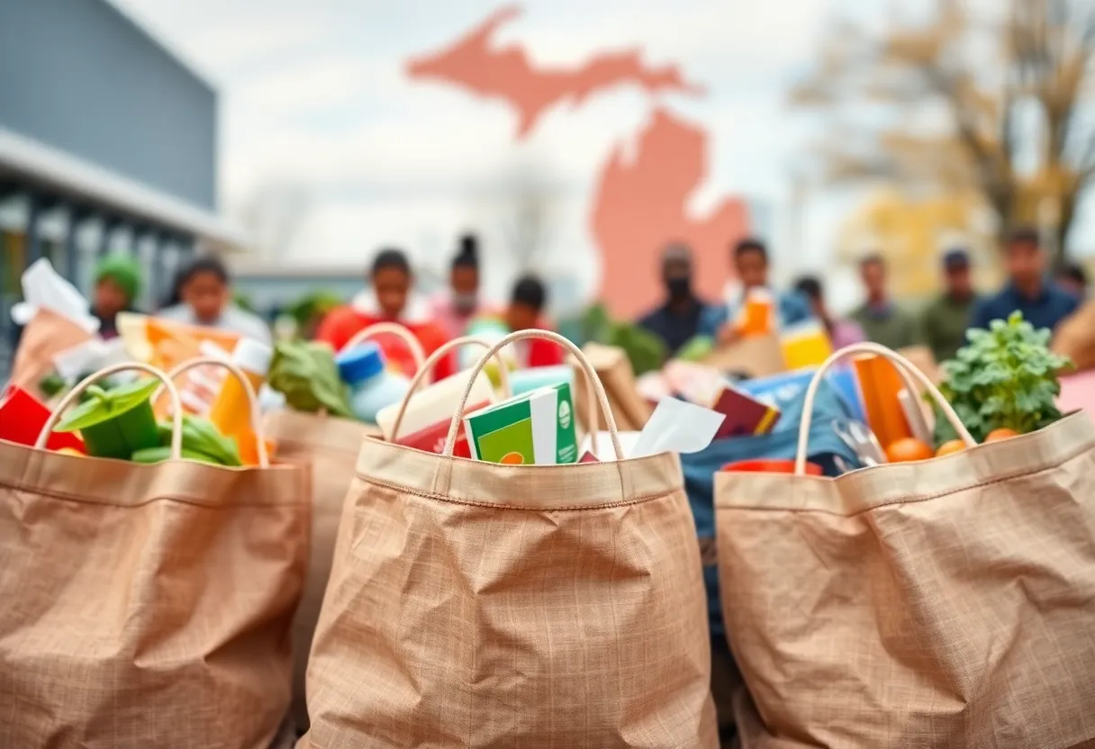 Visualization representing food assistance in Michigan