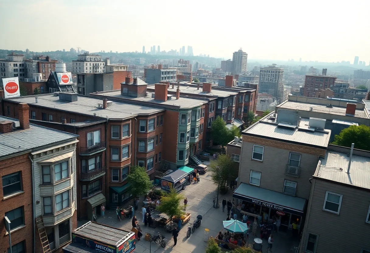 Aerial view of affordable housing in New York City