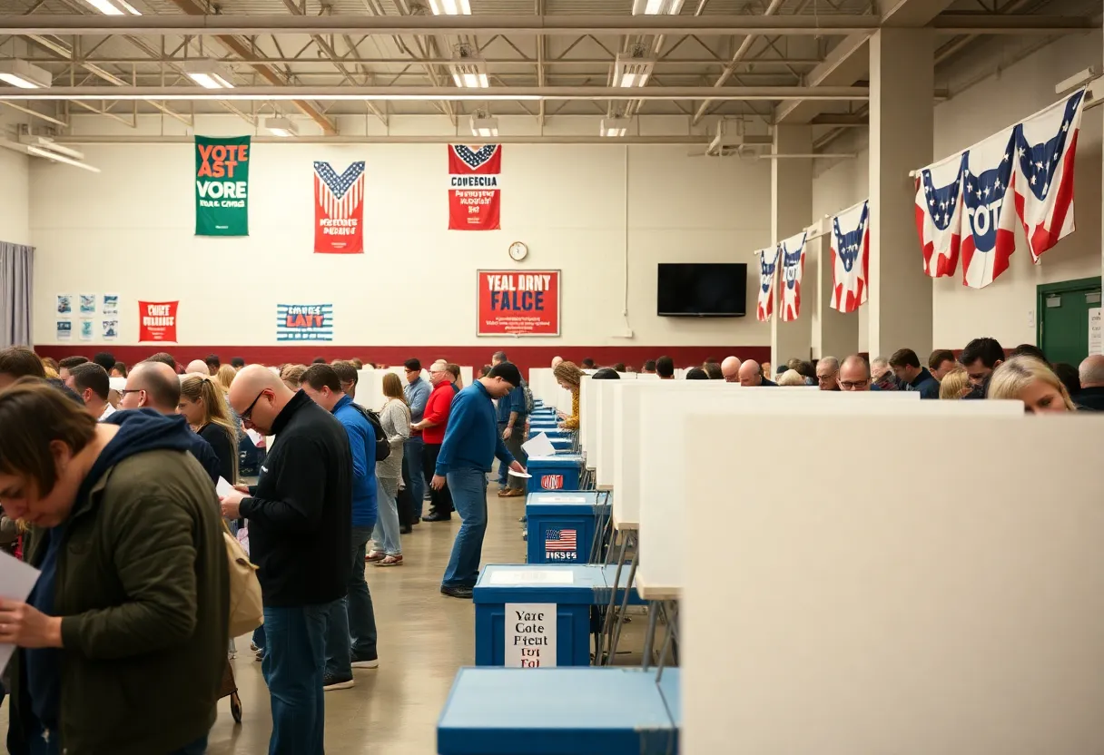 Voters at a polling station during South Carolina elections