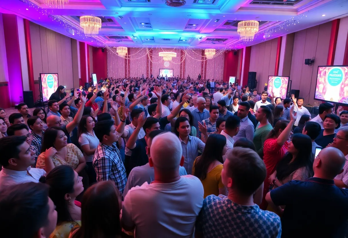 Celebration of ACMA's 25th anniversary with attendees at a vibrant conference.