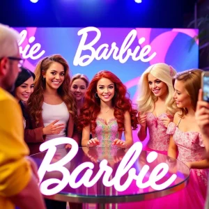 Promotional art related to the Barbie movie and brand engagement