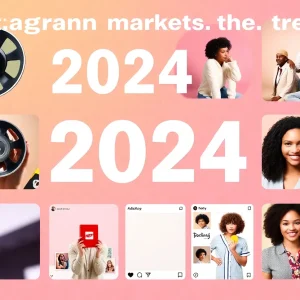 An overview of Instagram marketing trends for 2024 with various icons representing different strategies.