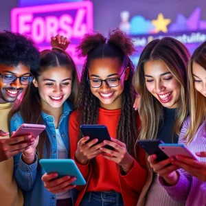 Young people using social media platforms in 2025