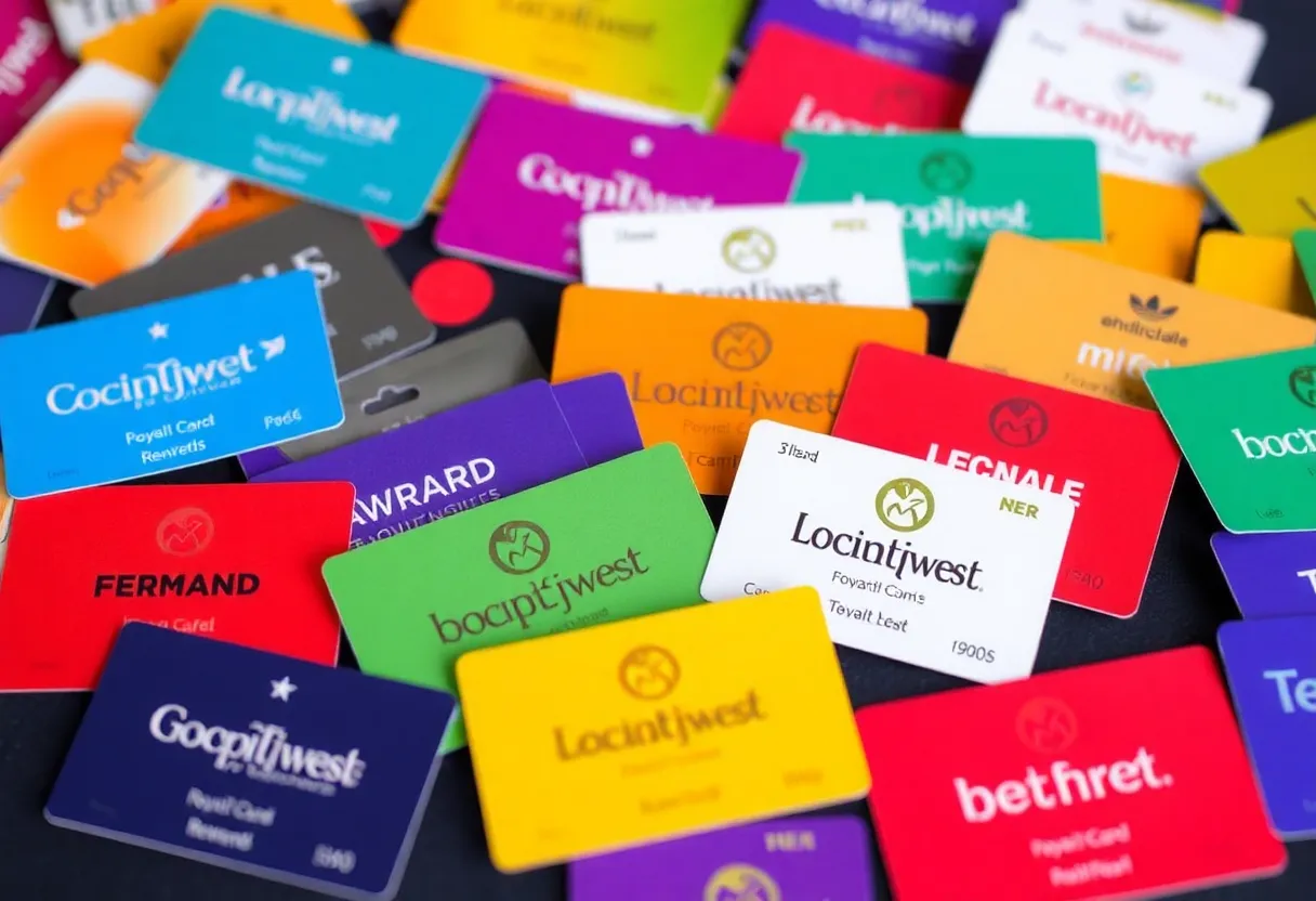 Loyalty cards and rewards displayed in a vibrant setting.