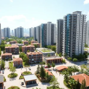 Render of sustainable housing development in Ann Arbor