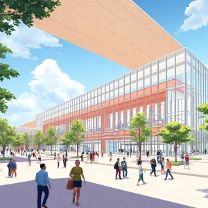 Concept art of the redeveloped Austin Convention Center