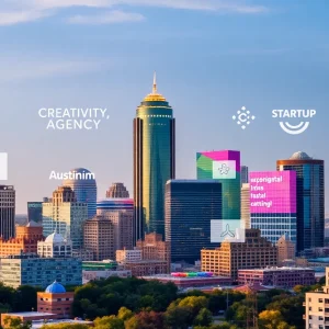 Cityscape of Austin, highlighting creativity and tech innovation.