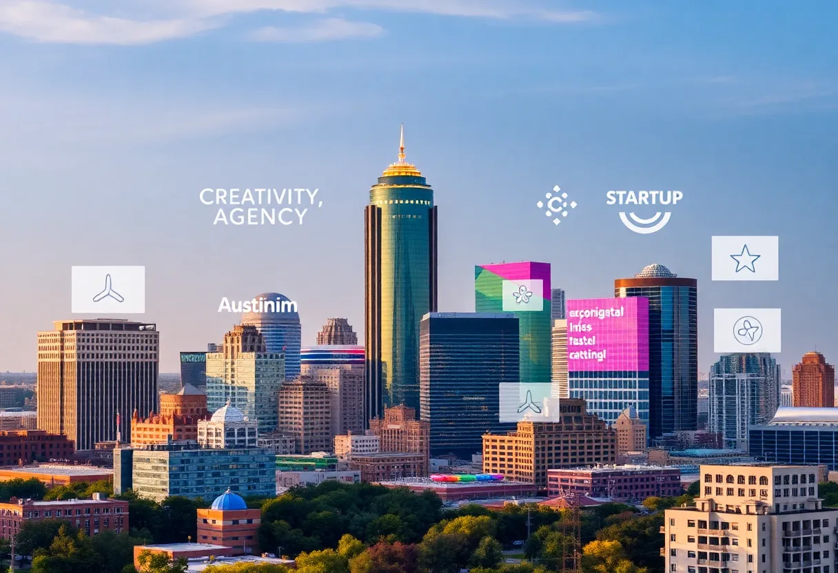 Cityscape of Austin, highlighting creativity and tech innovation.