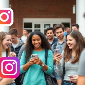 Students at Cape Cod Community College engaging with social media