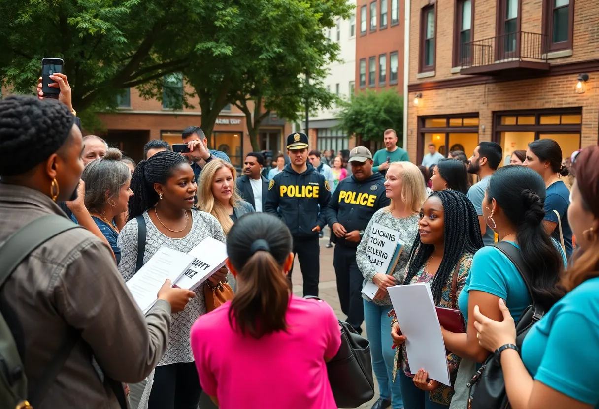 Community gathering advocating for immigrant rights