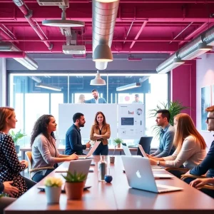 Team brainstorming strategies at Deviate Digital.