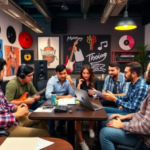 Team members collaborating at Deviate Digital in a creative environment.