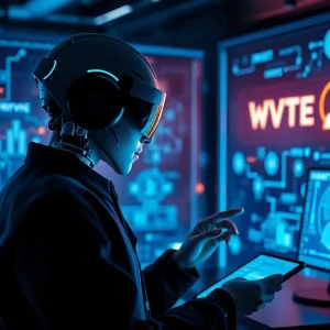 Illustration of futuristic digital marketing concepts including AI and user engagement.