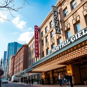 Exterior view of Fort Garry Hotel with modern elements