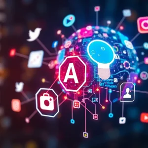 Illustration representing generative AI transforming marketing strategies in 2024.