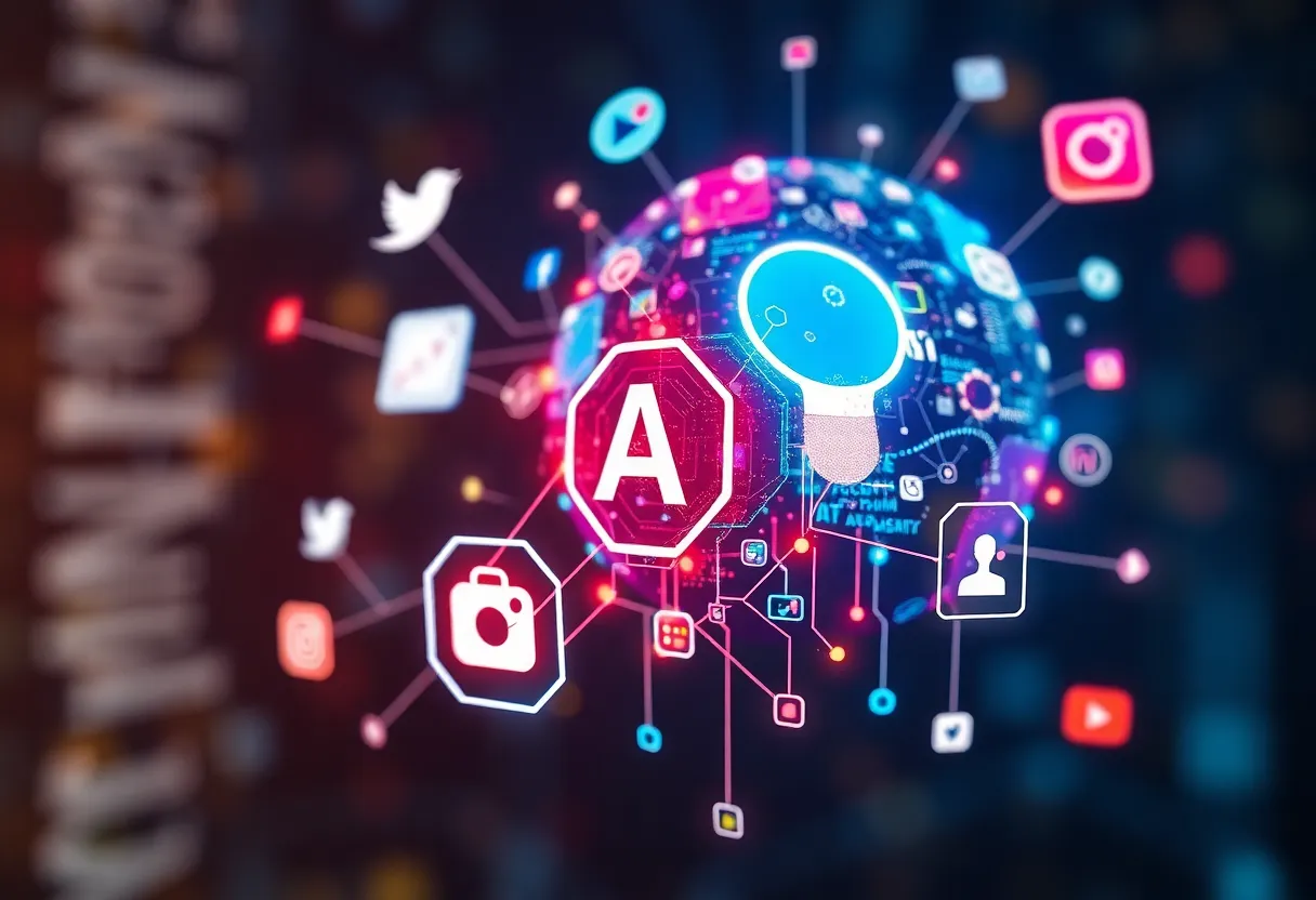 Illustration representing generative AI transforming marketing strategies in 2024.