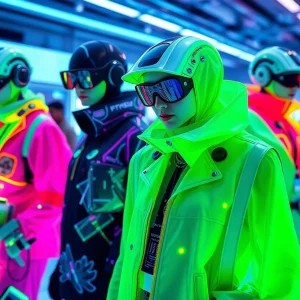 Futuristic digital model representation showcasing fashion clothing.