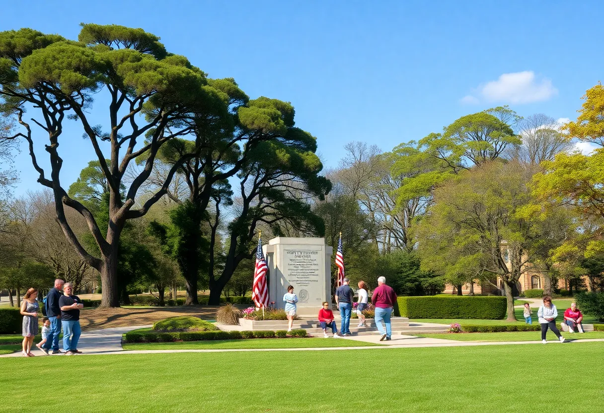 Scenic view of the Patriot Park Veterans Memorial in Kalkaska County