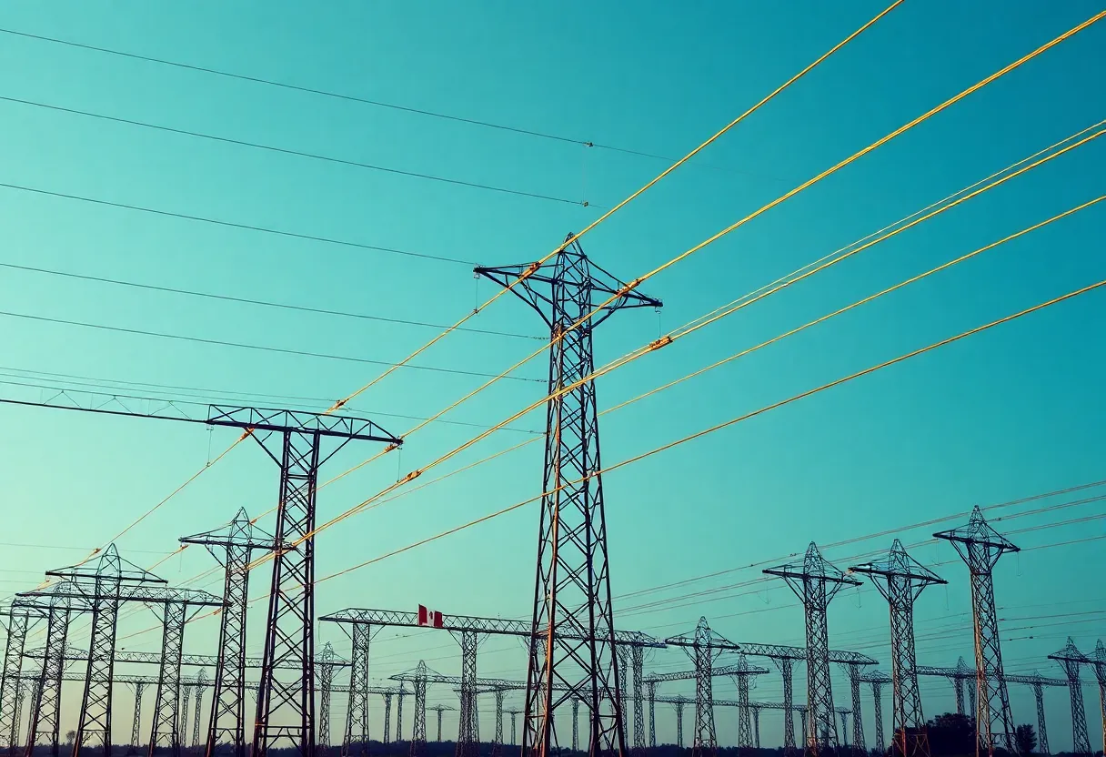 View of the power grid signs depicting Ontario and U.S. electricity exports.