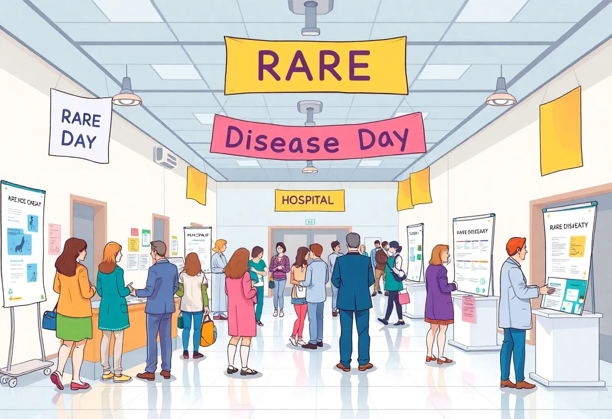 Celebration event for Rare Disease Day at a hospital