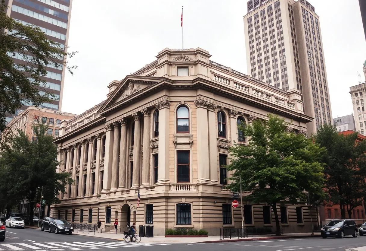Exterior view of the Rosa Parks Federal Building in Detroit