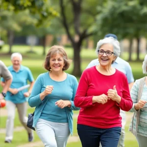 Older adults engaging in healthy activities symbolizing heart health