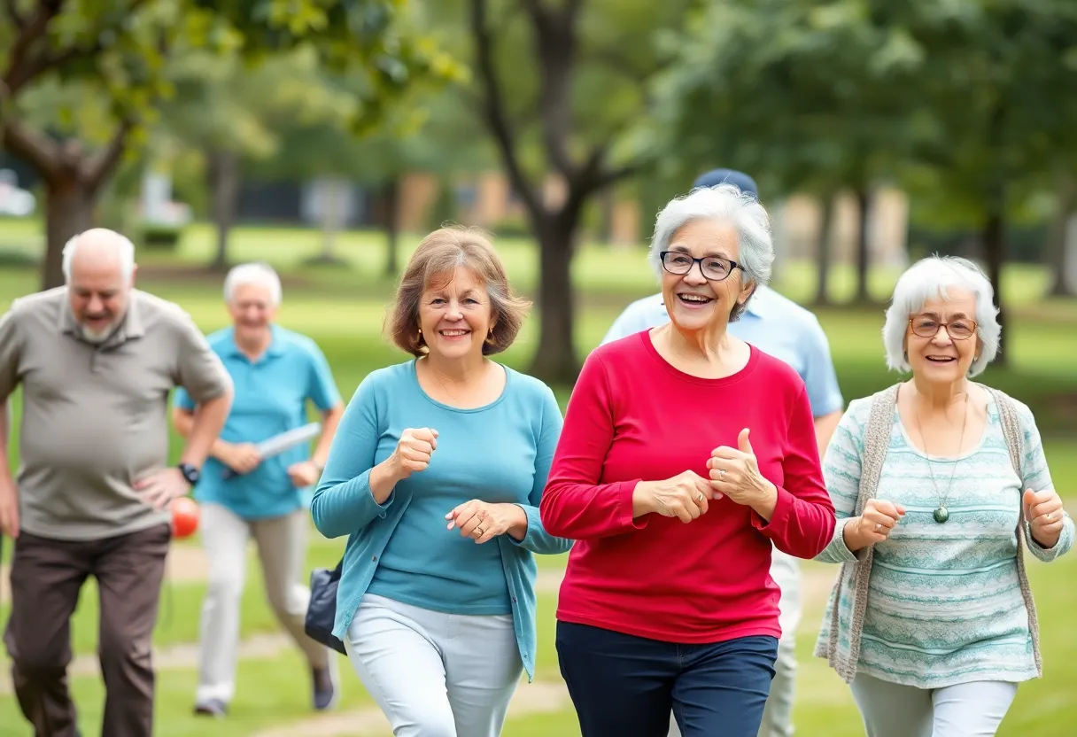 Older adults engaging in healthy activities symbolizing heart health