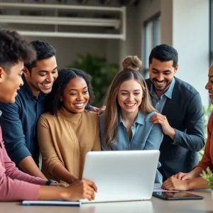 Young professionals collaborating in an office setting