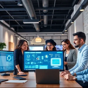 Diverse Unilever marketing team leveraging AI technology and digital twins