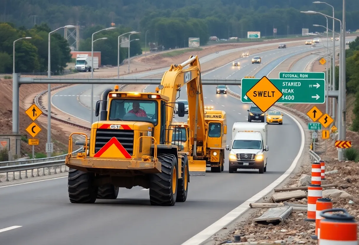 Construction on Interstate 94 in Wayne County