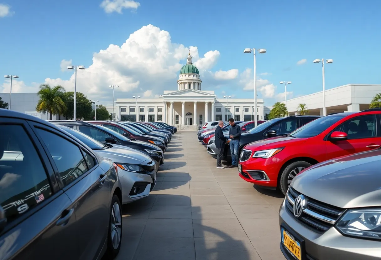 Car dealership amidst tariff changes