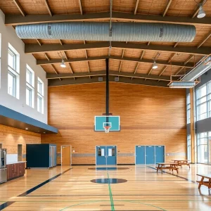 Renovated community center with modern facilities for youth.