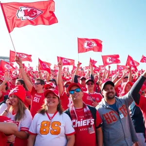 Kansas City Chiefs fans celebrating at an international event