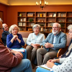 Seniors engaging in a housing solutions forum