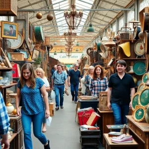 Cottonwood Market with shoppers and vendors at the anniversary celebration