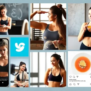 Collage of fitness social media marketing strategies