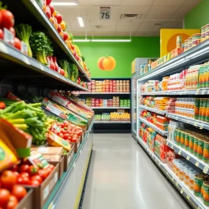 Grocery store aisle featuring fresh foods and private brands targeting Gen Z consumers.