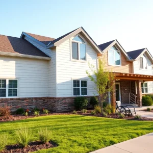 Exterior view of the new group home designed for adults with mental illnesses.
