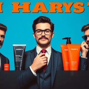 Harry's advertisement for men's grooming featuring humor and bold visuals.