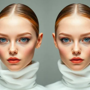 AI-generated twins of fashion models representing innovation in the fashion industry.