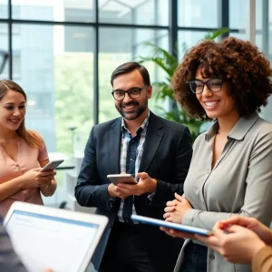 Professionals engaged in networking on LinkedIn