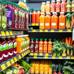 Display of natural food colors from fruits and vegetables