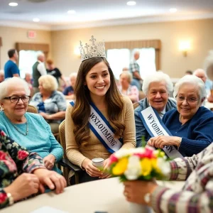 Residents of a nursing home participating in an enjoyable event with entertainment and educational activities.