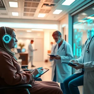 Visual representation of AI technology enhancing healthcare solutions