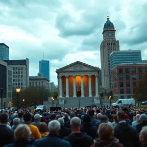 Courtroom scene in Plymouth, Michigan