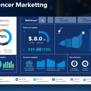 Influencer marketing analytics showing RAD Scoreâ„¢ updates and state-level insights.