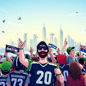 Seattle Seahawks fans in Australia and New Zealand celebrating