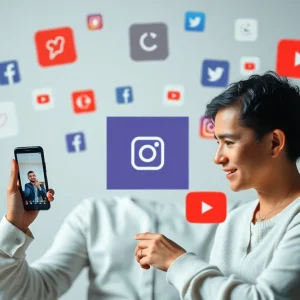 Visual representation of the social media landscape in 2025 focusing on authenticity and engagement.